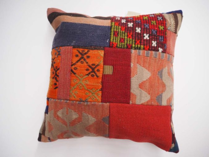 Antique Turkish Kilim Patchwork Cushion