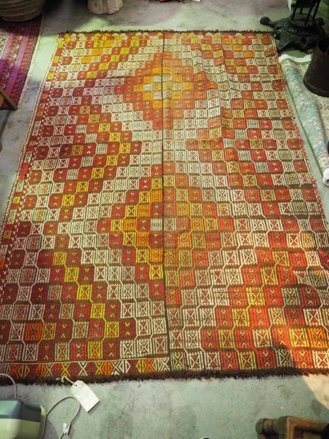 Wool on wool hand made Turkish Mut Cicim. Approximately 65 years old