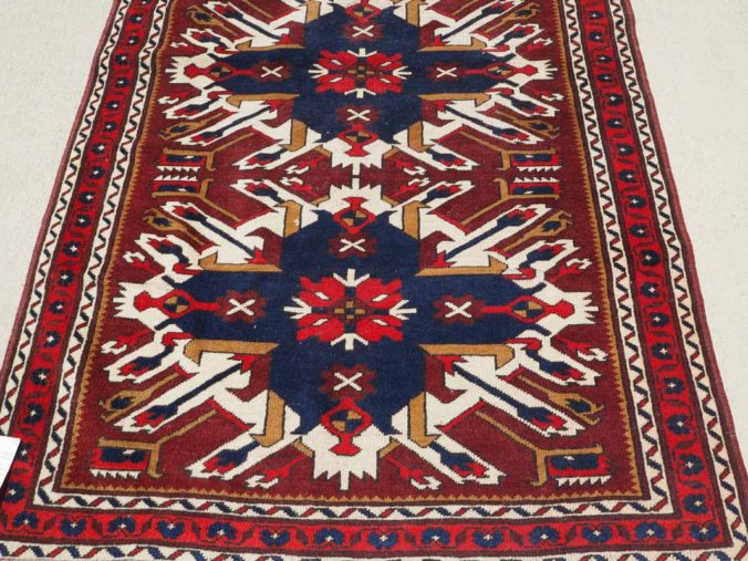 A hand knotted wool on wool Caucasian Rug from Chelaberd Karabagh Region