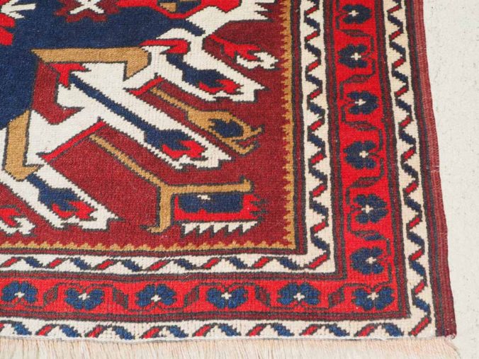 A hand knotted wool on wool Caucasian Rug from Chelaberd Karabagh Region