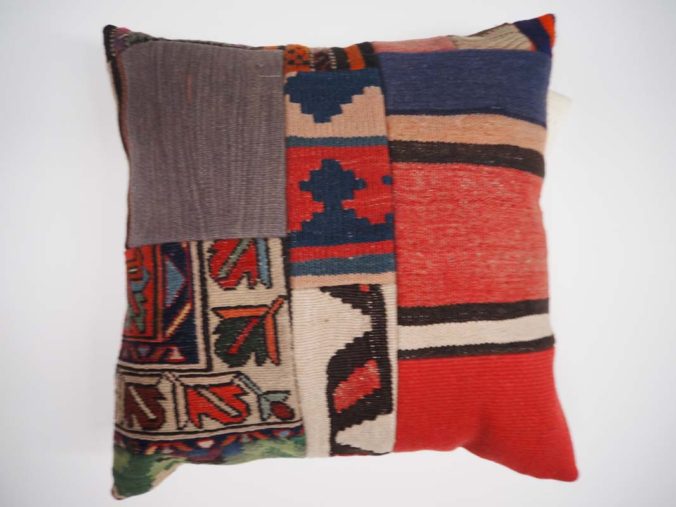 Antique Turkish Kilim Patchwork Cushion