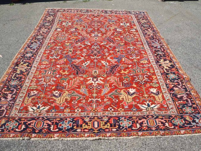 A fine Persian wool on wool carpet from Heriz. Approximatley 80 - 90 years old