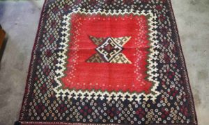 Wool hand-loomed Kilim 'Sofreh' or eating mat. Approximately 40 - 50 years old