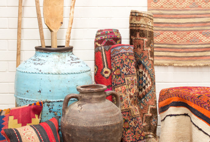 Ottoman Empire and Turkish Rugs and Pots, along with cushions and lovely homewares