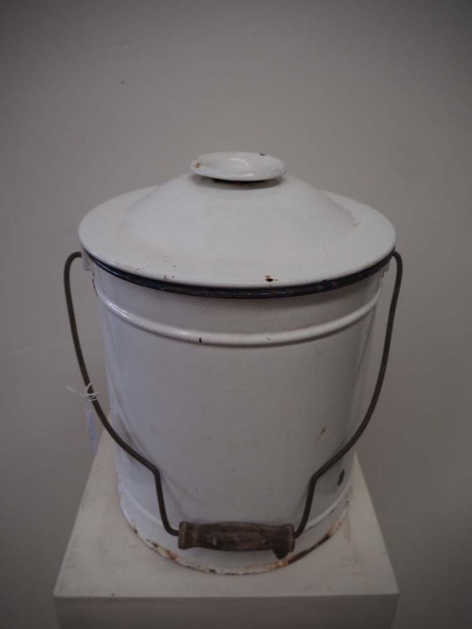 Early 20th century Enamel White Bucket