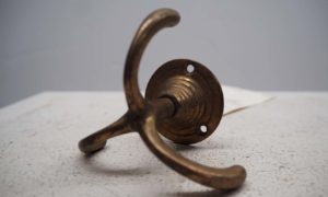 Late 19th century brass triple hook