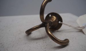 Late 19th century brass triple hook