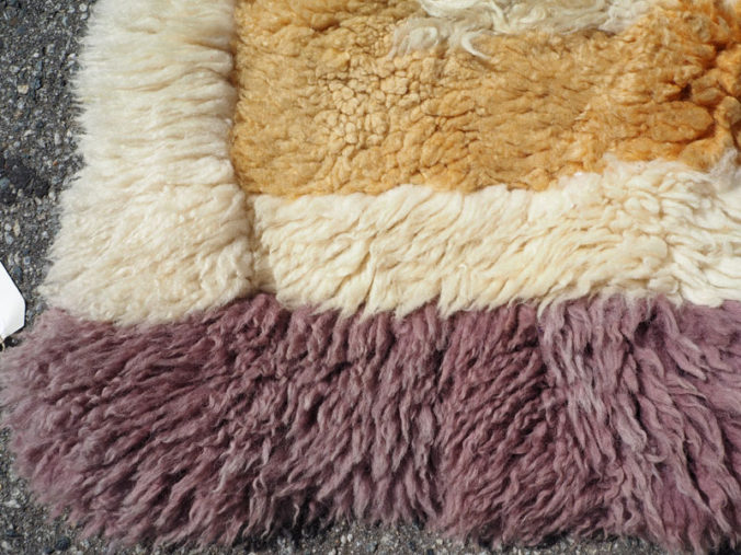 A Kirghiz mountain village lambswool carpert, approximately 50 - 60 years old