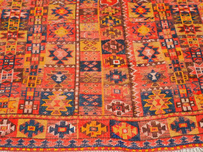 wool on wool hand knotted Kurdish rug, approximately 120 - 150 years old