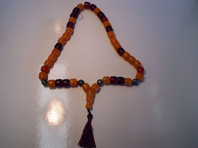 Turkish Jewellery Vintage compressed amber & silver necklace