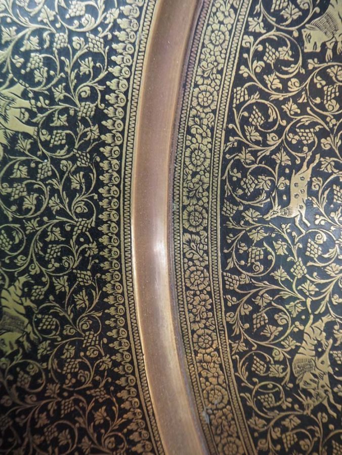 Early 20th century engraved tray from Kashmir