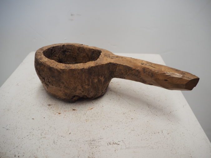 Ottoman period antique wooden mortar in yew wood