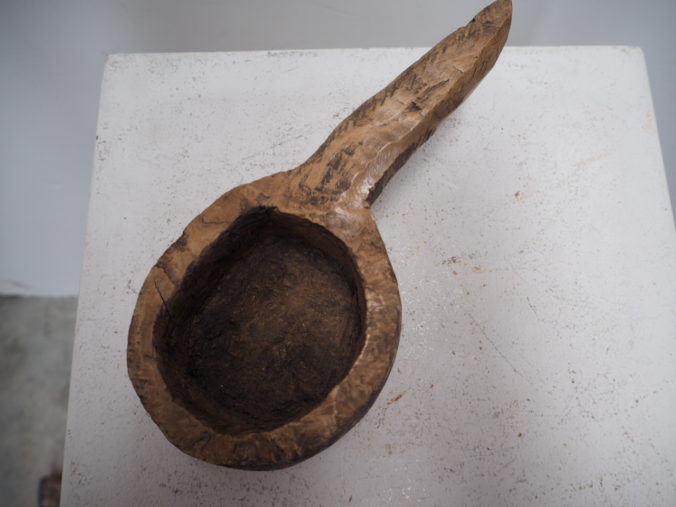 Ottoman period antique wooden mortar in yew wood