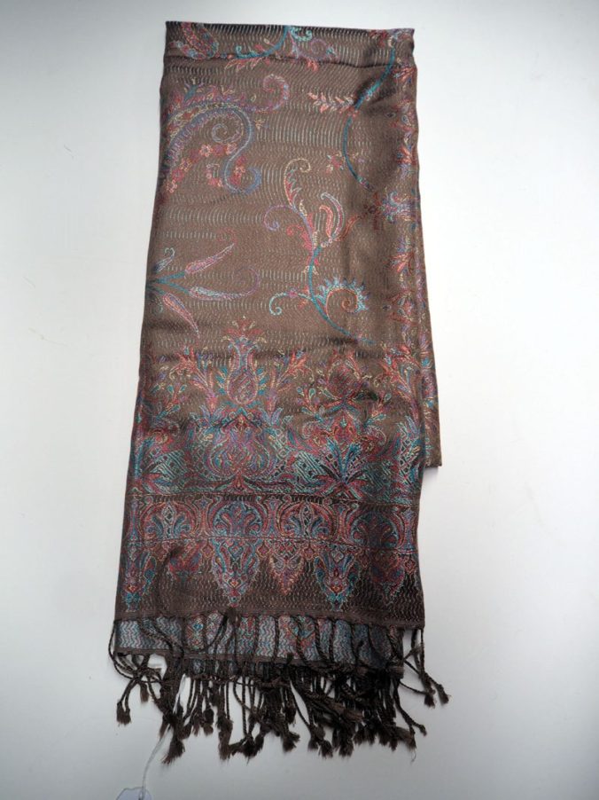 Jacquard loomed silk scarf