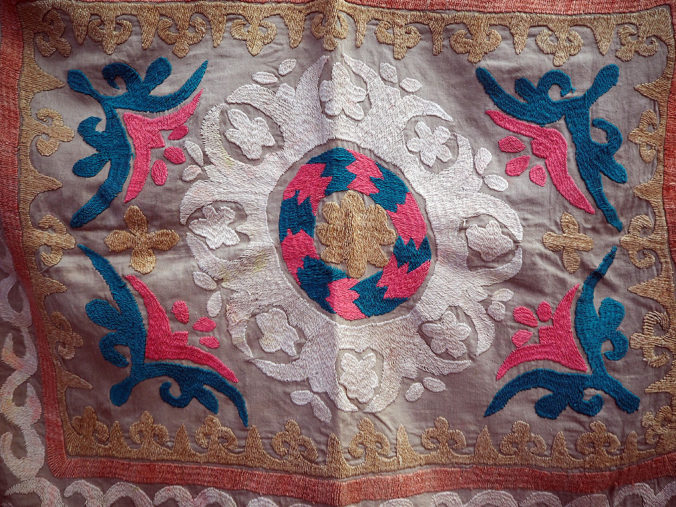 Finely embroidered suzani from Samarkand, Mid 20th century
