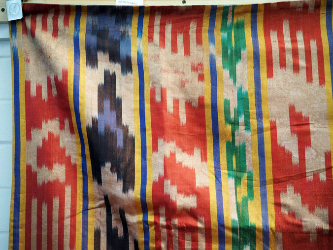 Fine antique hand loomed silk Ikat bead spread c.1930