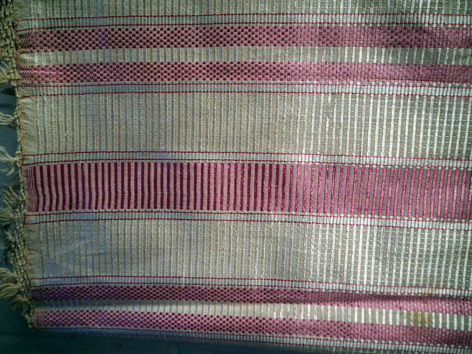 Fine antique hand loomed silk Ikat bead spread c.1930