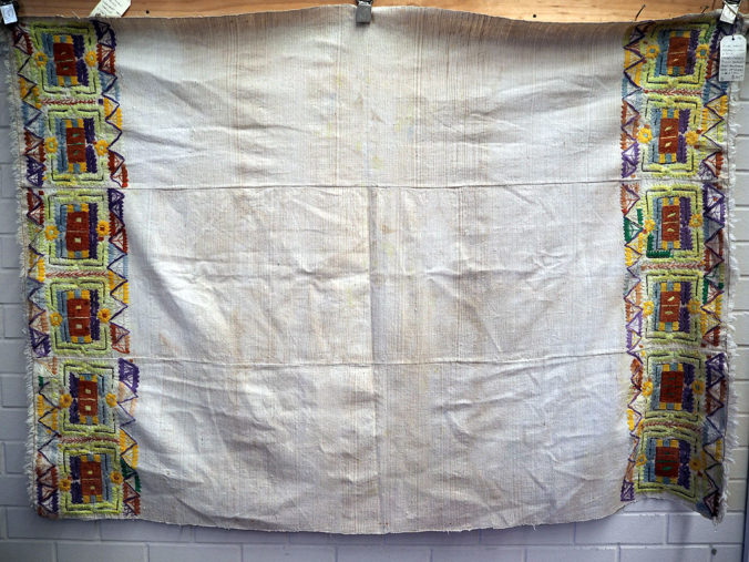 Fine Hand Loomed cotton and silk Embroidered picnic blanket from Baleksir, late 19th century
