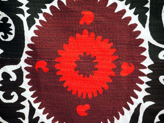 Large Uzbeki Suzani bed cover/Throw, approximately 80 - 90 years old