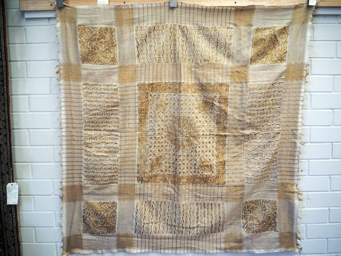 Silk Embroidered raw silk tablecloth