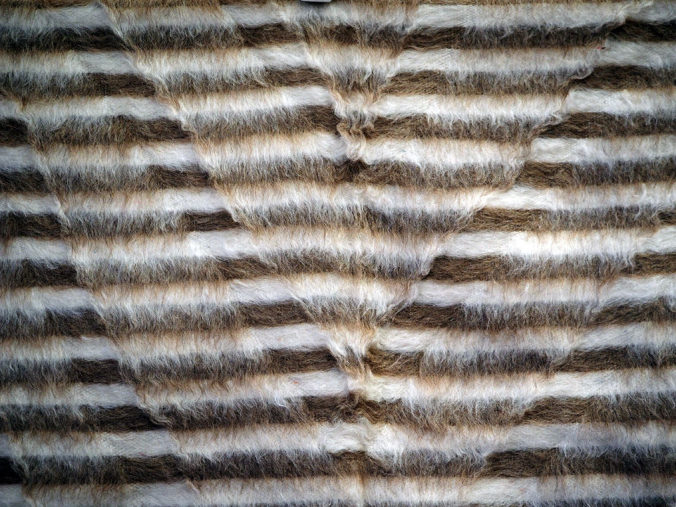 Hand loomed Turkish wool & goats hair on cotton Kilim Blanket from Siirte