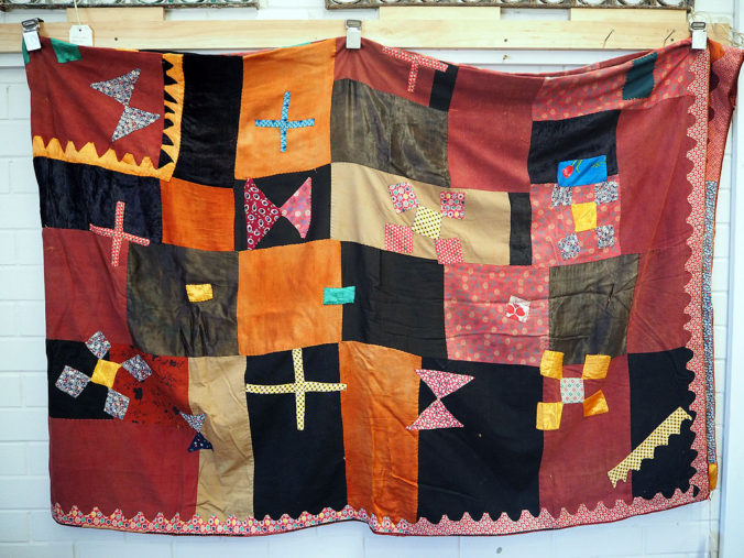 Fabulous mid century Uzbeki cotton backed patchwork bed spread