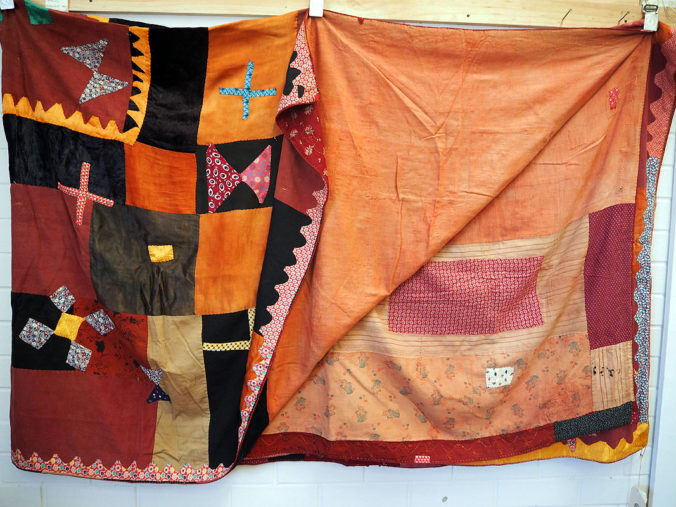 Fabulous mid century Uzbeki cotton backed patchwork bed spread