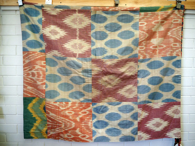 Turksih Large cotton Ikat patchwork bed spread