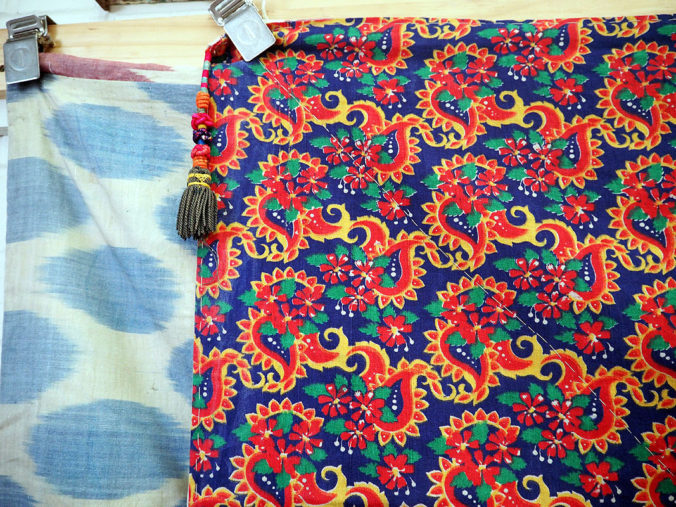 Turksih Large cotton Ikat patchwork bed spread