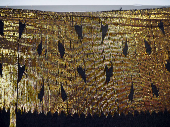 Silk & Gold thread table cover, early 20th century
