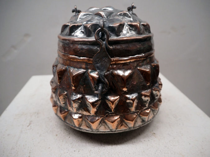 Ottoman period tinned copper Repoussee Box, 19th century