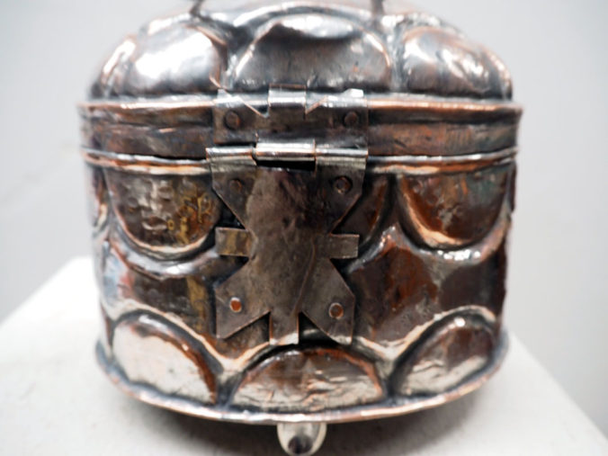 Ottoman period tinned copper Repoussee box, 19th century