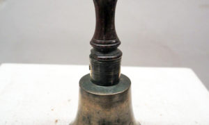 19th century Tasmanian black wood & brass school bell