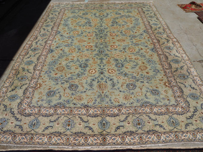 Hand Knotted wool on cotton carpet from Persia Keshan, Approximately 60 - 70 years old