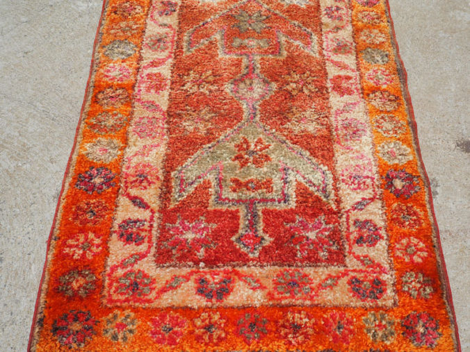 Hand knotted wool on wool Iraqi Kurdish Herki runner, approximately 40 - 50 years old
