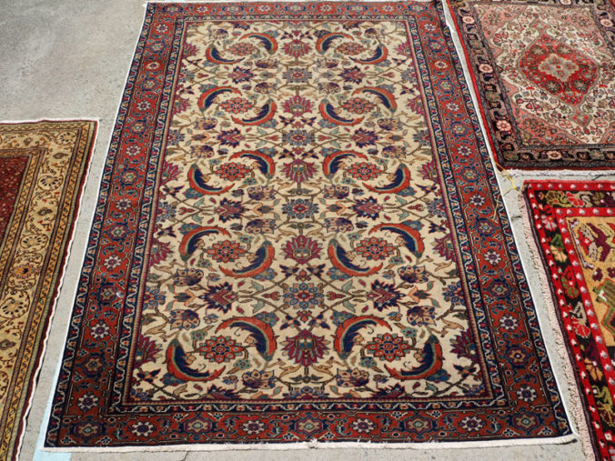 Hand made double knotted wool on cotton Turkish carpet from Kayseri, approximately 90 years old
