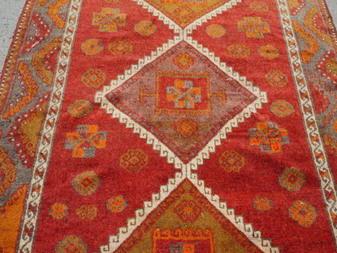 Hand knotted wool on wool Turkish carpet from Marash, approximately 90 years old
