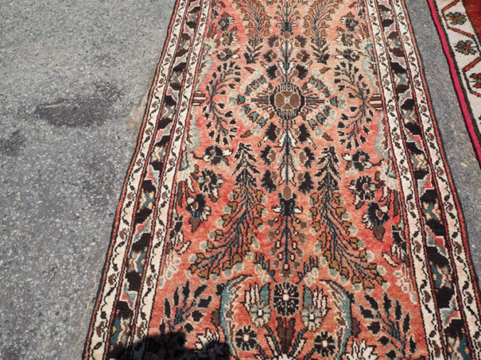 Hand made wool on cotton Persian carpet from Hamadan, approximately 70 - 80 years old