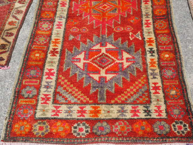 Hand knotted wool on wool Iraqi Kurdish Herki Runner, approximately 40 - 50 years old