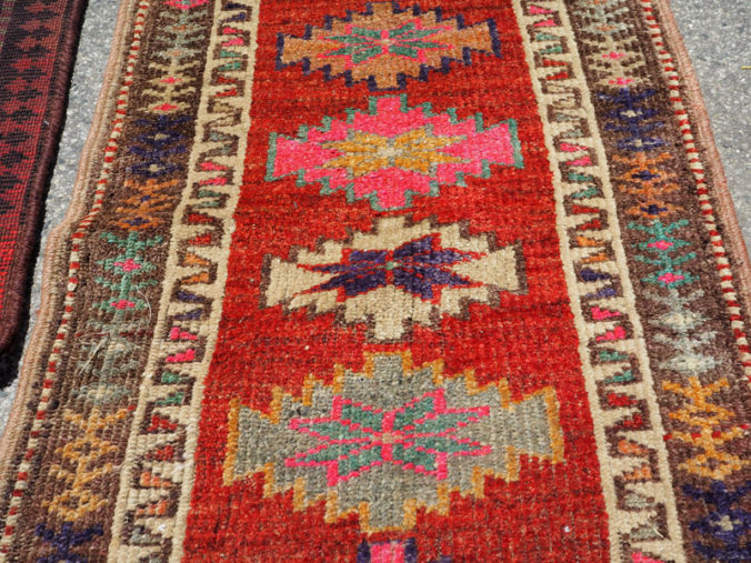 Hand knotted wool on wool Iraqi Kurdish Herki runner, approximately 40 - 50 years old