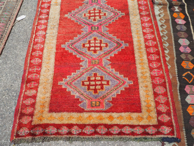 Hand knotted wool on wool Iraqi Kurdish Herki runner, approximately 40 - 50 years old
