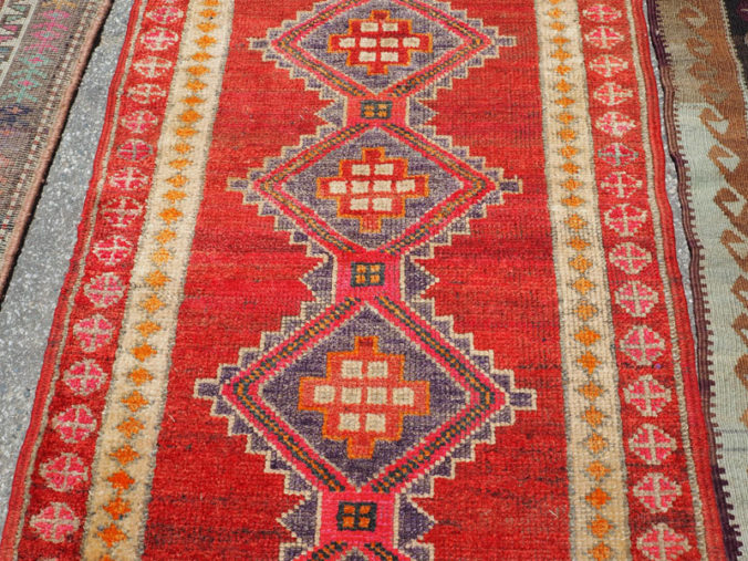 Hand knotted wool on wool Iraqi Kurdish Herki runner, approximately 40 - 50 years old