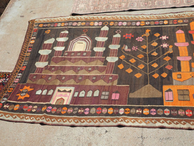 Hand woven wool on wool Turkish Kilim from Kars, approximately 30 - 40 years old