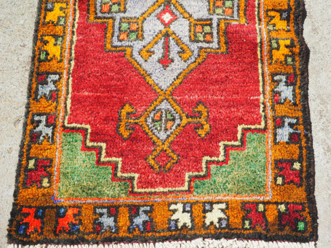 Double knotted hand made wool on wool Turkish carpet from Nigde, approximately 40 years old