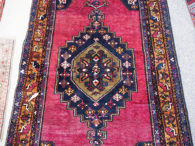 Double knotted hand made wool on wool Turkish carpet from Yahyali, approximately 10 years old