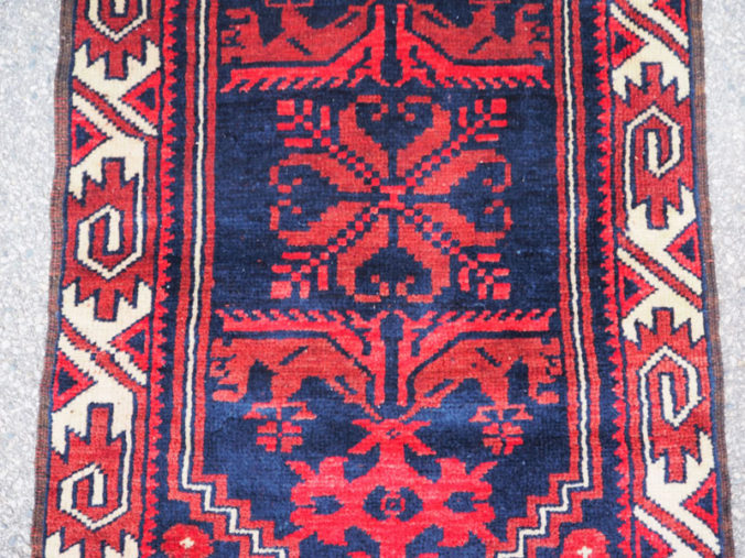 Double knotted hand made wool on wool Turkish carpet from Bergama, approximately 30 - 40 years old
