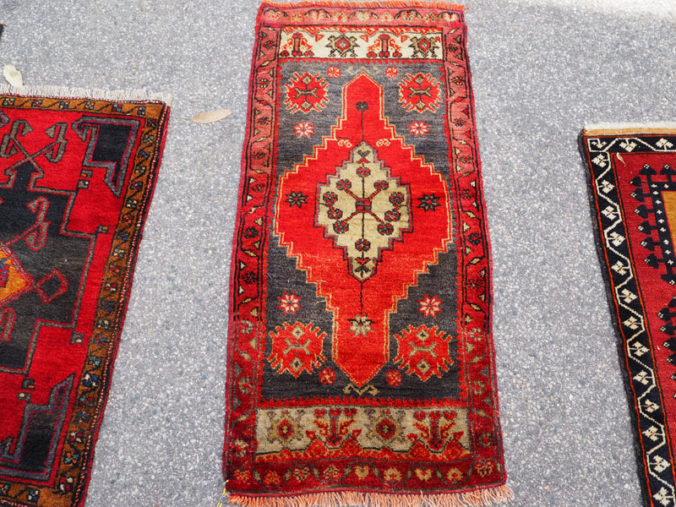 Double knotted hand made wool on wool Turkish carper from Konya Chhanbeyli, approximately 40 years old