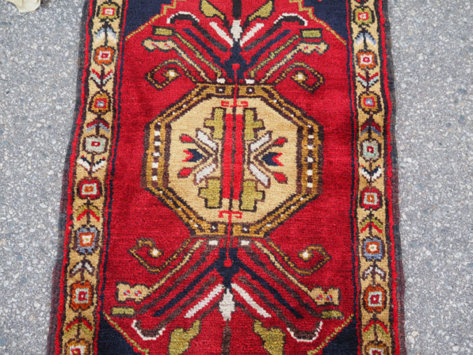 Double knotted hand made wool on wool Turkish carpet from Sivas. Approximately 40 years old