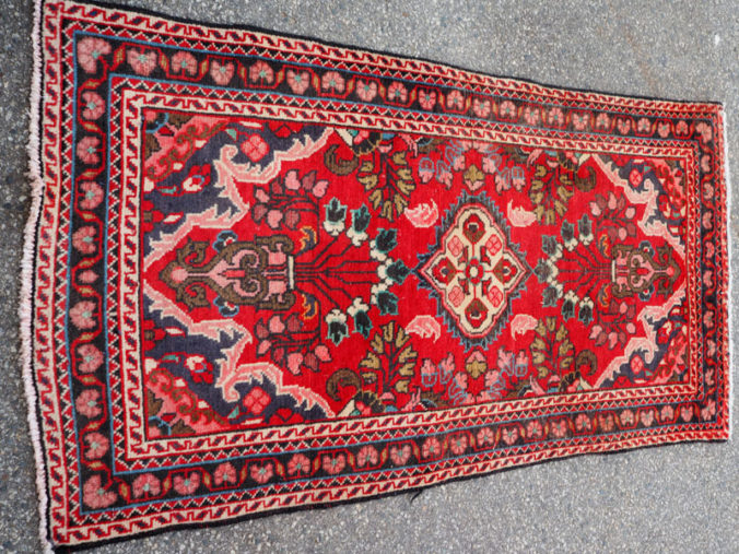 Hand knotted wool on cotton Persian carpet from Hamadan, approximately 60 years old