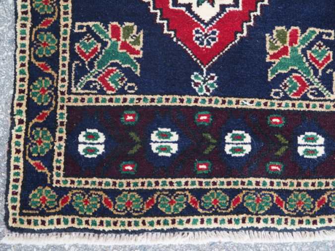 Double knotted hand made wool on wool Turkish carpet from Taspinar, approximately 30 - 40 years old